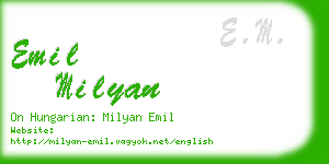 emil milyan business card